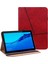 Huawei Mediapad T5 10.1-Kırmızı Için Kart Tutuculu Dikiş Hattı Tasarımı Deri Tablet Standı Kapağı (Yurt Dışından) 1