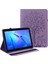 Ağaç ve Geyik Desen Baskılı Pu Deri Tablet Standı Kapak Kılıfı Kart Yuvaları ile Huawei Mediapad T3 10-Mor (Yurt Dışından) 1