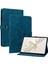 Honor Pad 9 Için Kart Yuvalı Kılıf Zambak Çiçeği Baskılı Deri Stand Tablet Kapağı-Mavi (Yurt Dışından) 1
