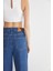 Leopar Şeritli Yüksek Bel Bol Paça Denim Jeans 4