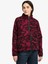 Printed Fermuarlı Sherpa Kadın Polar Red 1