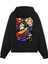 Unisex Siyah Superman Baskılı Oversize Fit Pamuklu Kapüşonlu Sweatshirt 1