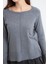Kadın Gri Kayık Yaka Yanları Yırtmaçlı Triko Kazak 3
