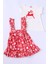 Kız Çocuk Yılbaşı Badili Kadife Elbise Kar Tanesi Desenli D4 3