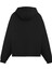 Unisex Siyah Minimal Baskılı Oversize Fit Pamuklu Kapüşonlu Sweatshirt 2