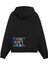 Unisex Siyah Prın't Isn't Dead Baskılı Oversize Fit Pamuklu Kapüşonlu Sweatshirt 1