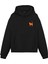 Unisex Siyah Mini Kedi Baskılı Oversize Fit Pamuklu Kapüşonlu Sweatshirt 1