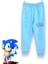 Sonic Desenli Mavi Renkli Uzun Kollu Erkek Çocuk Kışlık Şardonlu Yumuşak İç Tüylü Eşofman Takımı 3