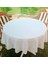 Yuvarlak Dantel Görünümlü Pvc Muşamba Mutfak Masa Örtüsü Sıvı Geçirmez Silinebilir / Ebat: 152 cm .beyaz 3