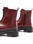 812-356 Bordo Bağcıklı Fermuarlı Günlük Kadın Bot 5