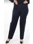 Lacivert Büyük Beden Beli Lastikli Klasik Kumaş Pantolon 1