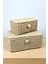 Tekno Trust Kapaklı Örgülü Sepet Kutu Seti 2 Adetli Astarlı Düzenleme Kutusu 25 x 17 x 12 cm DD014 2
