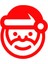 Tekno Trust Kırmızı Yılbaşı Süslemeleri Sevimli Noel Baba Emojisi Vitrin Çıkartması 88X100CM - 1