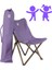 Kids Ahşap Katlanır Kamp & Bahçe Sandalyesi – Antrasit Iskelet - Mor Kılıf 1