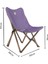 Kids Ahşap Katlanır Kamp & Bahçe Sandalyesi – Antrasit Iskelet - Mor Kılıf 2
