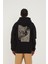 Kapüşonlu Ön Arka Saw Baskı Oversize Erkek Sweatshirt 2