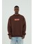 0 Yaka Future Baskı Oversize Erkek Sweatshirt 1