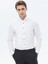Beyaz Düz Slim Fit Duble Manşet Ata Yaka Smokin Gömlek 2