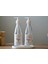 3lü Set Beyaz Suya Dayanıklı Etiket Cam Şişe Bulaşık Deterjanlık Çamaşır Suyu 2X330ML+BEYAZ Altlık BOŞ 1