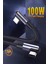 C13 A-90/b-90 Derece 5A/100W Type-C To Type-C Şarj Kablosu -3mt 1
