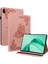 Honor Pad X8A Kılıf Için Çiçek Baskı Pu Deri Tablet Kapağı Kart Yuvaları Ile-Pembe (Yurt Dışından) 1