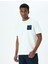Kısa Kollu Işleme Detaylı Pamuklu Bisiklet Yaka T-Shirt 3