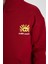 Oversize Geniş Kesim Pamuklu Yumuşak Dokulu Içi Polarlı Baskılı Bordo Kapüşonlu Sweatshirt 3