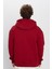 Oversize Geniş Kesim Pamuklu Yumuşak Dokulu Içi Polarlı Baskılı Bordo Kapüşonlu Sweatshirt 5