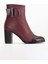 Kadın Deri Tokalı Rugan Detaylı Topuklu Bot - Bordo Rugan 3