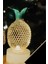 Pil Gold Metal Ananas Figür Mini Gece ve Masa Dekor Lambası LED Pilli 1