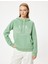 Oversize Kapüşonlu Sweatshirt Slogan Baskılı Kanguru Cepli Şardonlu 3