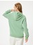 Oversize Kapüşonlu Sweatshirt Slogan Baskılı Kanguru Cepli Şardonlu 4