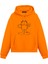 Garfield Baskılı Unisex Turuncu Oversize Fit Pamuklu Kapüşonlu Sweatshirt 1
