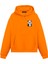 Panda Baskılı Unisex Turuncu Oversize Fit Pamuklu Kapüşonlu Sweatshirt 1