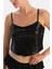 Siyah Payetli Crop Top 5