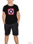 Captain America Sheild Neon Siyah Çocuk Tişört 1