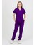 Daisy V Yaka Mor Unisex Uniforma (Likralı) S - Takım - Hayır İsim Yazılmasın 2