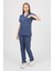 Daisy V Yaka Indigo Unisex Uniforma (Likralı) M - Takım - Hayır Isim Yazılmasın 2