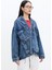 Kimono Tarz Denim Ceket Mavi 3