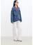 Kimono Tarz Denim Ceket Mavi 5
