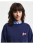 Kadın Lacivert Loose Fit Bisiklet Yaka Logolu Sweatshirt 4201239.409 3