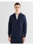 Erkek Lacivert Relaxed Fit Kapüşonlu Logolu Sweatshirt 2524345T.410 4