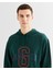 Erkek Yeşil Relaxed Fit Kapüşonlu Logolu Sweatshirt 2524338T.374 4