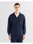 Erkek Lacivert Relaxed Fit Yarım Fermuarlı Sweatshirt 2524340T.410 1