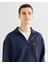 Erkek Lacivert Relaxed Fit Yarım Fermuarlı Sweatshirt 2524340T.410 4