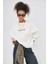 Kadın Beyaz Baskılı Sweatshirt 1