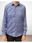 Uzun Kol Regular Fit Geometrik Baskılı Pamuk Boss Model Erkek Gömlek (Mavi) 5