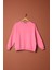 Üç Iplik Sıfır Yaka Çimalı Kadın Pembe Sweat 1