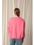 Üç Iplik Sıfır Yaka Çimalı Kadın Pembe Sweat 4