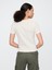 Kadın Kırık Beyaz Logo Modern Crop T-Shirt 5